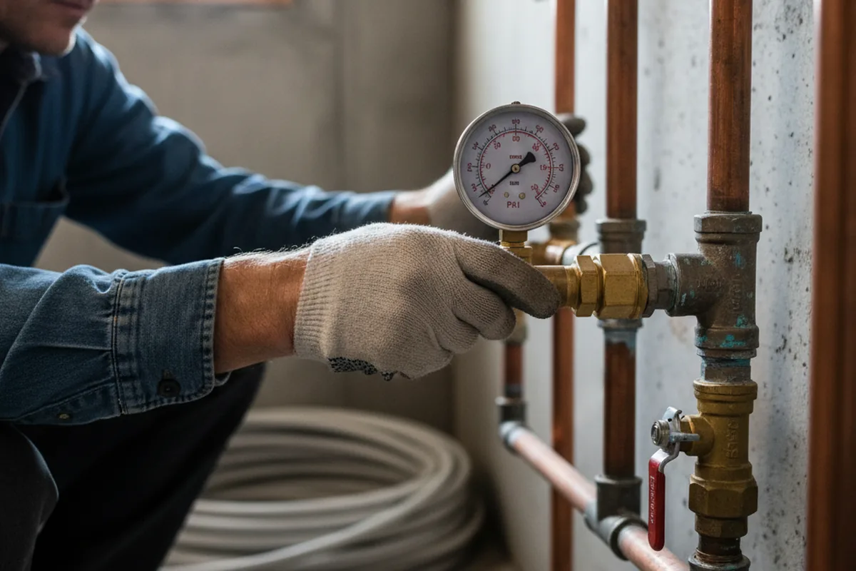 Pressure testing a repaired line during Water Line Repair in Conasauga