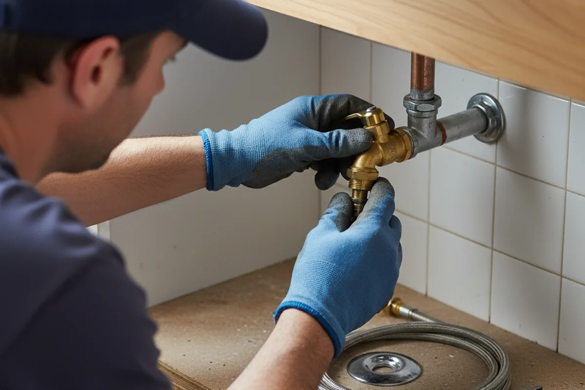 Shutoff valve and fitting work during Faucet and Fixture Repair in Conasauga